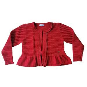 Mayoral Red Peplum Cardigan